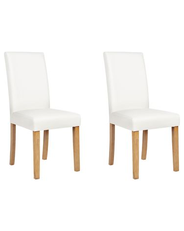 Set van 2 eetkamerstoelen BROADWAY Kunstleer Wit