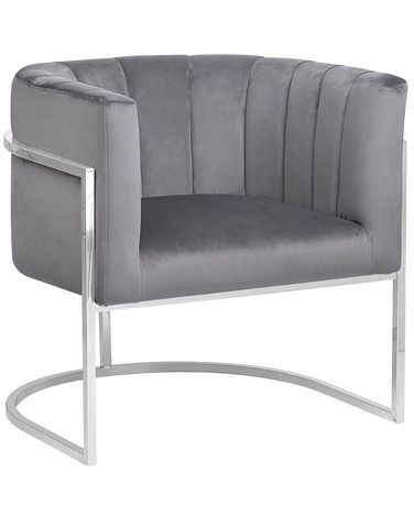 Fauteuil LARVIK Fluweel Grijs