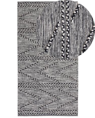 Rug TERMAL Black 80 x 150 cm Cotton
