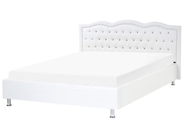 Bed Kunstleer METZ 160 x 200 cm Wit