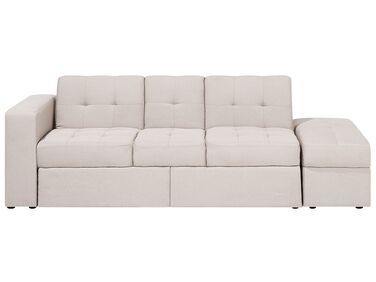 Canapé-lit 3 places FALSTER Tissu Beige avec rangement