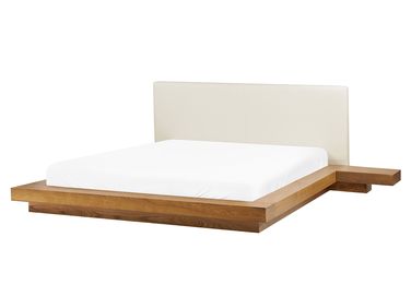 Waterbed Faux Leather ZEN 160 x 200 cm (EU King Size) Natural Ash Wood