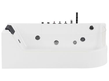 Baignoire d’angle à remous avec LED ACUARIO Côté droit 170 x 80 cm Blanc