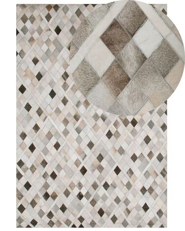 Rug HIRKA Grey 140 x 200 cm Leather