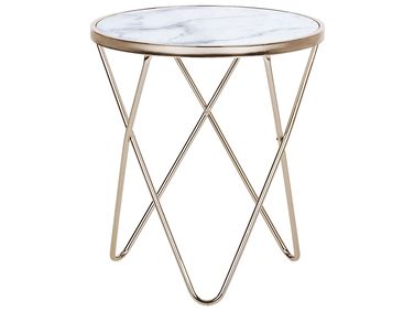 Bijzettafel MERIDIAN Veiligheidsglas Marmer/goud