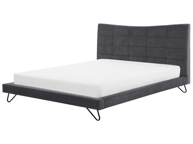 Bed Fluweel LANNION 180 x 200 cm Donkergrijs