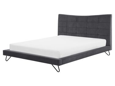 Bed Fluweel LANNION 160 x 200 cm Donkergrijs