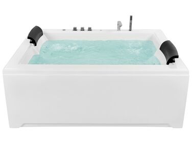 Baignoire d'angle à remous avec LED SALAMANCA 183 x 142 cm Blanc