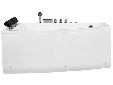 Baignoire d’angle à remous avec LED SERRANA Côté droit 182 x 121 cm Blanc