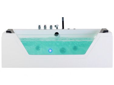 Baignoire d’angle à remous avec LED SAMANA 162 x 76 cm Blanc