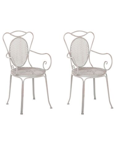Set van 2 tuinstoelen CILENTO Metaal Grijs