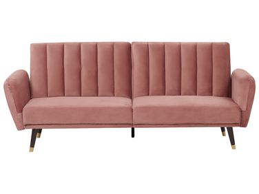 Canapé-lit 3 places VIMMERBY Velours Rose
