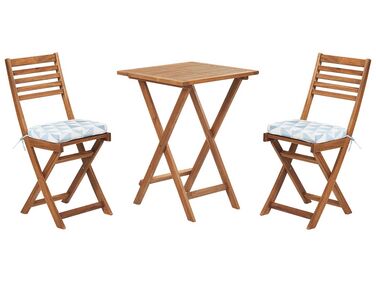 Bistroset met kussens inklapbaar FIJI Acaciahout Blauw