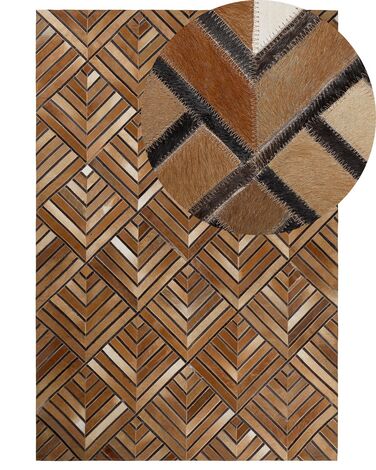 Rug TEKIR Brown 160 x 230 cm Leather