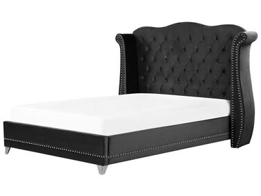Bed Fluweel AYETTE 180 x 200 cm Zwart