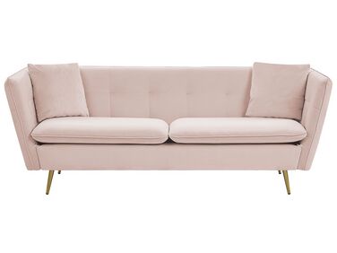 Bank 3-zits FREDERICA Fluweel Roze