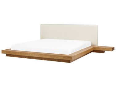 Bed Faux Leather ZEN 180 x 200 cm (EU Super King) Natural Ash Wood