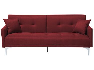 Sofa Bed 3 Seater LUCAN Fabric Dark Red