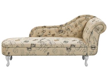 Chaise longue côté droit NIMES Tissu Beige