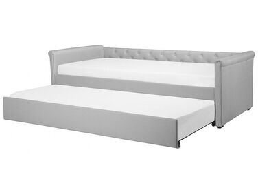 Onderschuifbed Stof LIBOURNE 80 x 200 cm Lichtgrijs