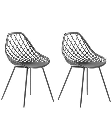 Set van 2 eetkamerstoelen CANTON Zwart