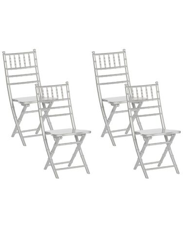 Set van 4 eetkamerstoelen inklapbaar MACHIAS Beukenhout Zilver
