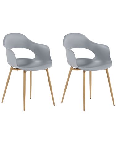 Set van 2 eetkamerstoelen UTICA Lichtgrijs
