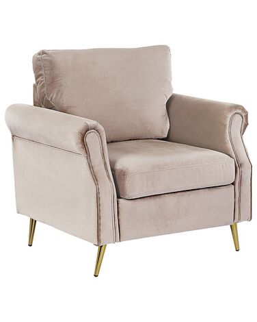 Fauteuil VIETAS Fluweel Taupe
