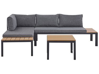 Garden Corner Sofa with Table 4 Seater PIENZA II Right Hand Modular Grey