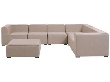 Tuin hoekbank met ottomaan 7-zits AREZZO linkszijdig modulair Beige