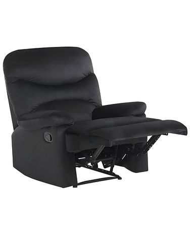Relaxfauteuil ESLOV inclusief voetensteun Fluweel Zwart