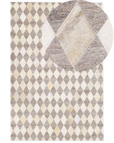 Rug SESLICE Beige 140 x 200 cm Leather
