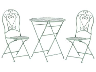 Ensemble bistrot Pliant TRENTO Métal Vert clair
