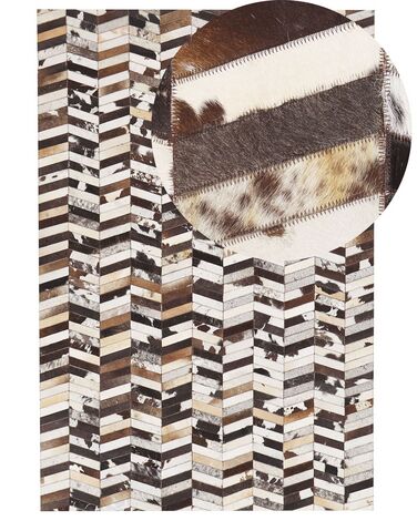 Rug AKYELE Brown 140 x 200 cm Leather