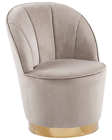 Fauteuil ALBY Velours Beige clair