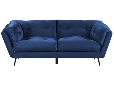 Sofa 3 Seater LENVIK Velvet Navy Blue