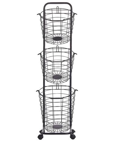 Basket Stand AYAPAL with Wheels Metal Black