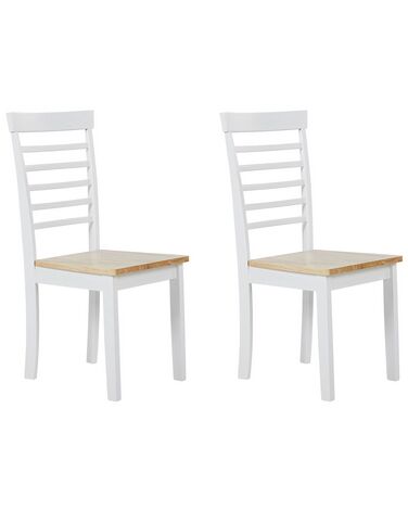 Set van 2 eetkamerstoelen BATTERSBY Hout Wit