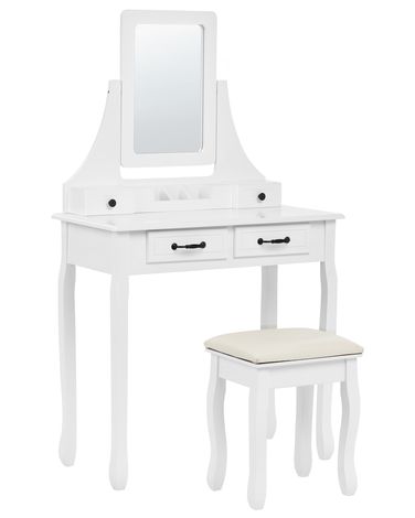 Dressing Table with Mirror and Stool RAYON White