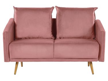 Canapé 2 places MAURA Velours Rose