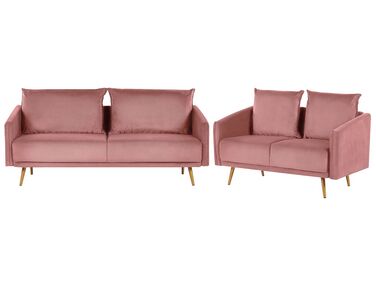 Bankenset 5-zits MAURA Fluweel Roze