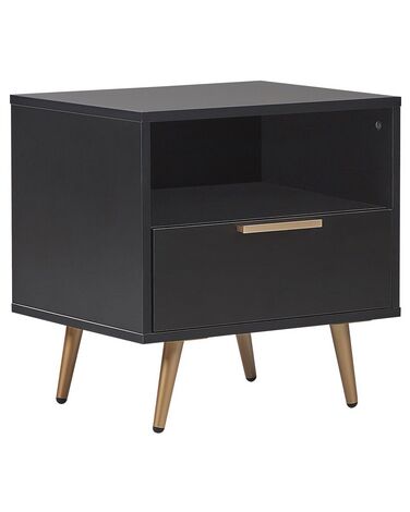 1 Drawer Bedside Table INDIO Black