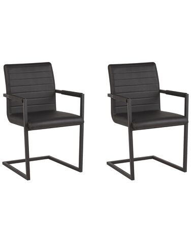 Set van 2 vergaderstoelen BUFORD Kunstleer Zwart