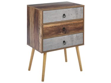 Commode à 3 tiroirs BATLEY Effet béton gris