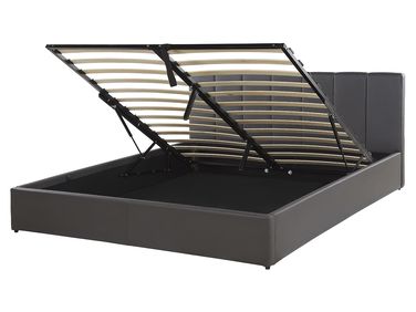 Bed met opbergruimte Kunstleer DREUX 160 x 200 cm Donkergrijs