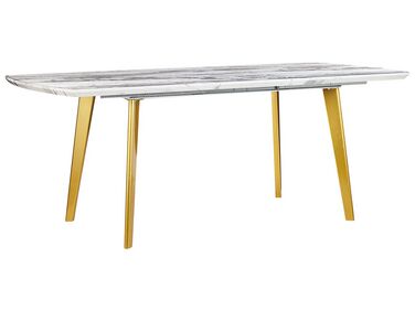 Eettafel uitschuifbaar MOSBY Marmer/goud 160/200 cm 90 cm