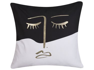 Coussin ABELIA Coton 45 x 45 cm Noir/blanc Motif abstrait