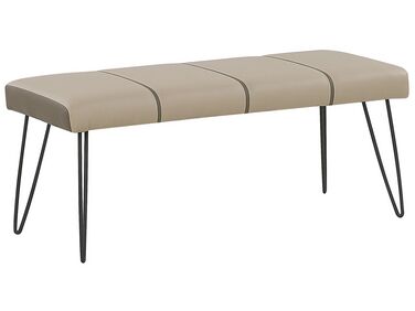 Gestoffeerd bankje BETIN Kunstleer Zandbeige