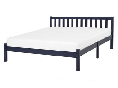 Bed Dennenhout FLORAC 140 x 200 cm Marineblauw
