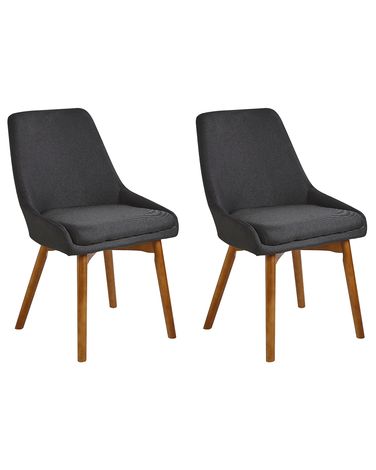 Set van 2 eetkamerstoelen MELFORT Stof Zwart